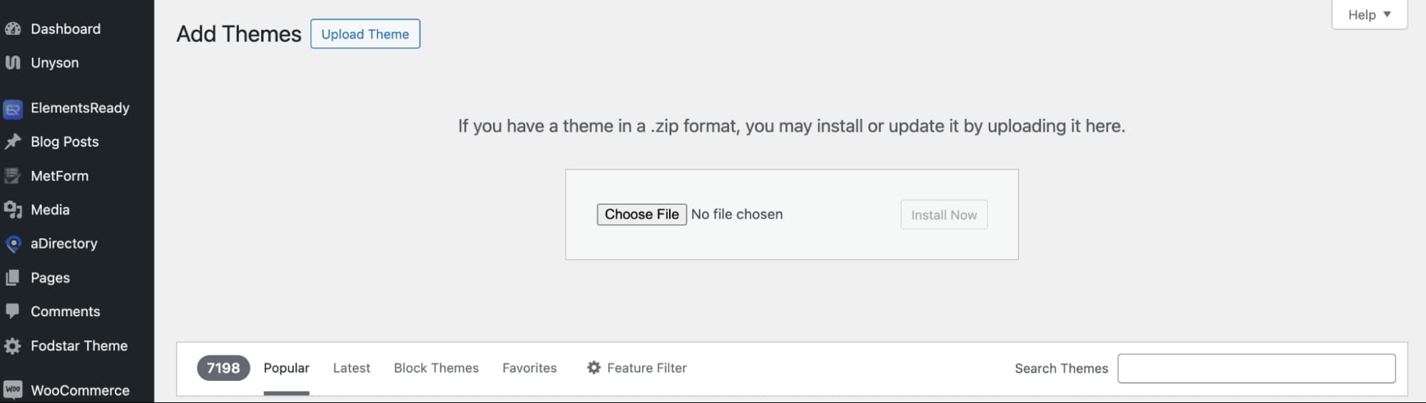 Add New Theme