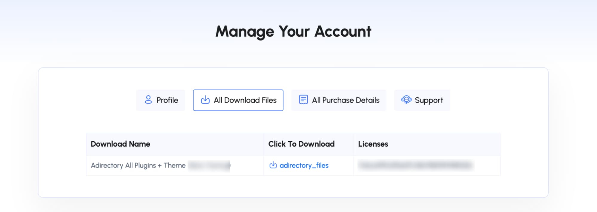 manage your account