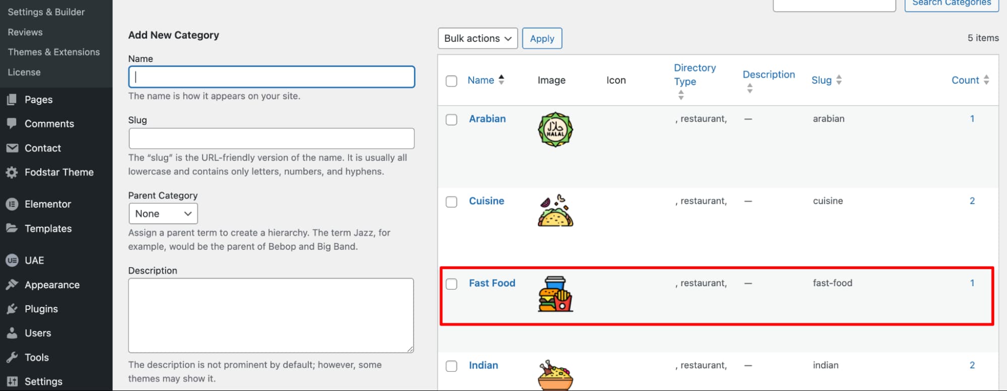 create a category