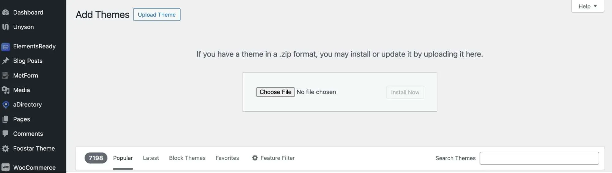 Add New Theme