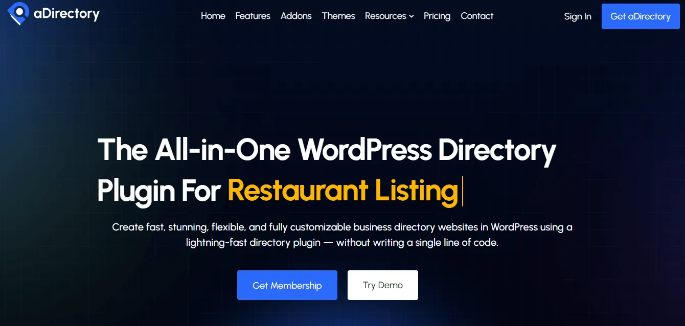 wordpress restaurant directory plugin