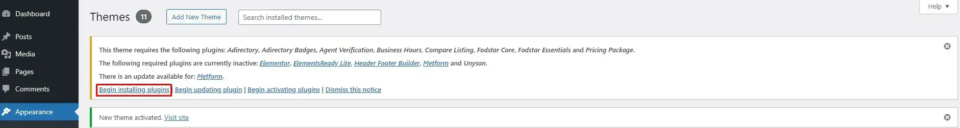 Theme & Plugin Installation - aDirectory