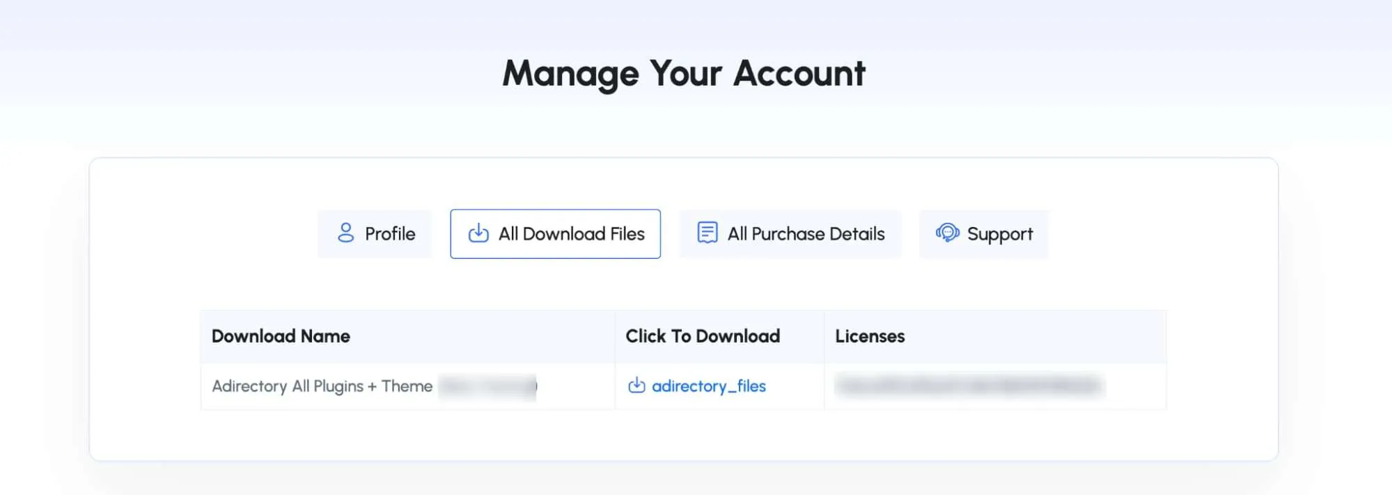 manage your account